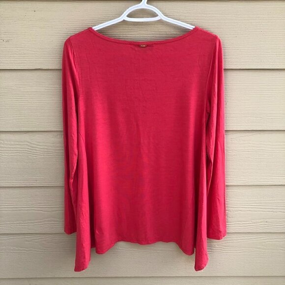 St. John Fit and Flare Long Sleeve Pink Shirt - Size 2 - Picture 3 of 5